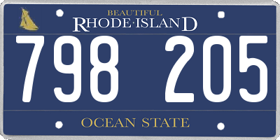 RI license plate 798205