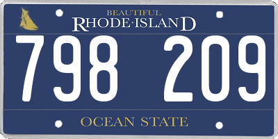 RI license plate 798209