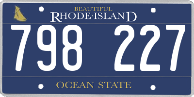 RI license plate 798227