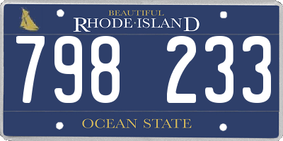 RI license plate 798233