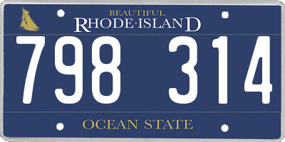 RI license plate 798314