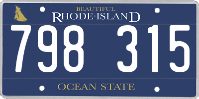 RI license plate 798315