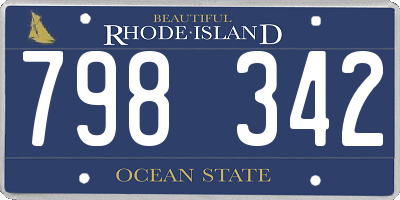 RI license plate 798342