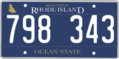RI license plate 798343