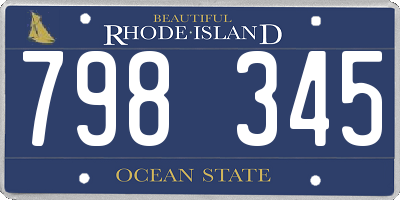 RI license plate 798345