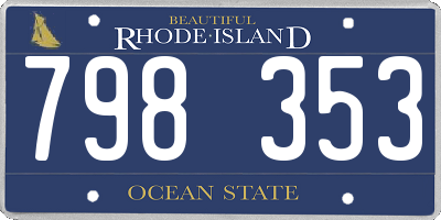 RI license plate 798353