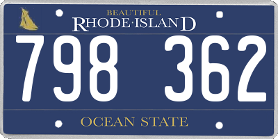 RI license plate 798362