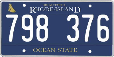 RI license plate 798376