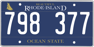 RI license plate 798377