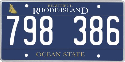 RI license plate 798386