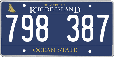 RI license plate 798387
