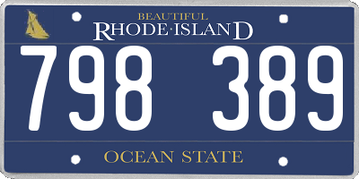 RI license plate 798389