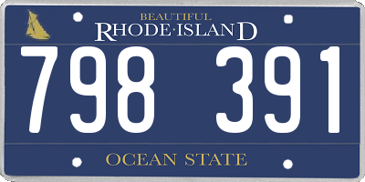 RI license plate 798391