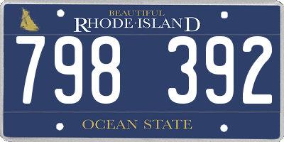 RI license plate 798392
