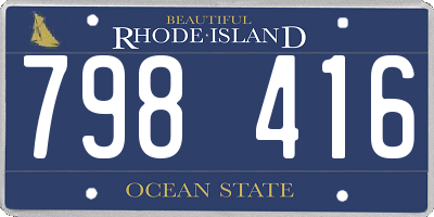 RI license plate 798416