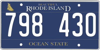 RI license plate 798430