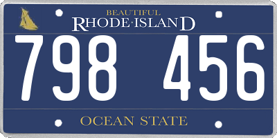 RI license plate 798456