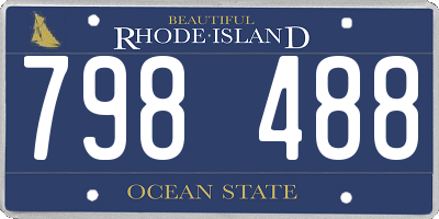 RI license plate 798488