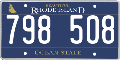 RI license plate 798508