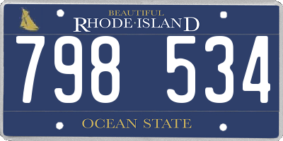 RI license plate 798534