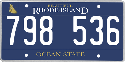 RI license plate 798536