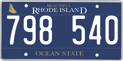 RI license plate 798540