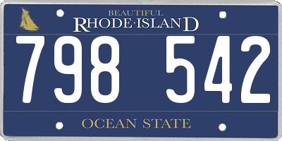 RI license plate 798542