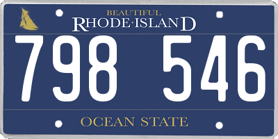 RI license plate 798546