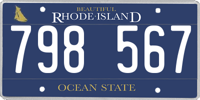 RI license plate 798567