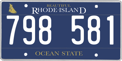 RI license plate 798581
