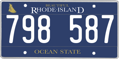RI license plate 798587