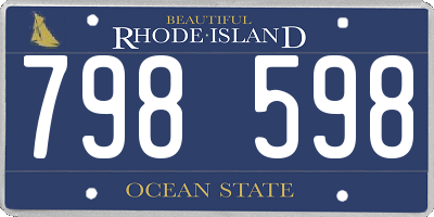 RI license plate 798598