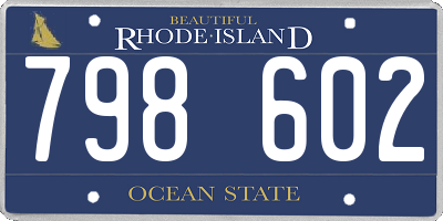 RI license plate 798602