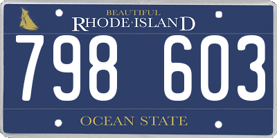 RI license plate 798603