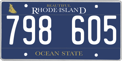 RI license plate 798605