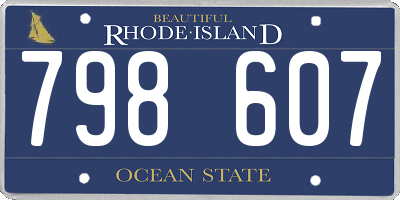 RI license plate 798607