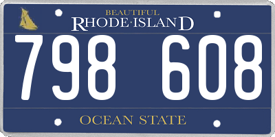 RI license plate 798608