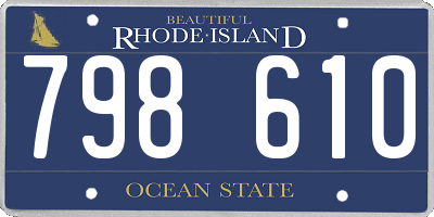 RI license plate 798610
