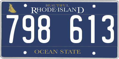 RI license plate 798613