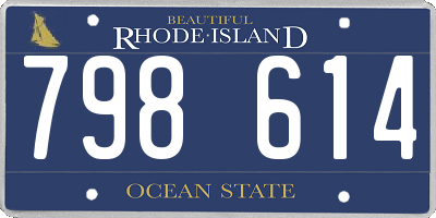 RI license plate 798614