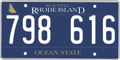 RI license plate 798616