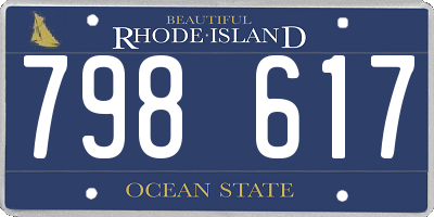 RI license plate 798617