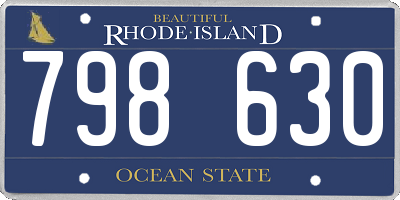 RI license plate 798630