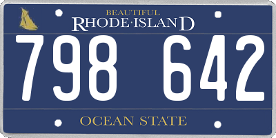 RI license plate 798642