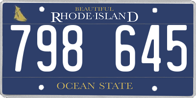RI license plate 798645
