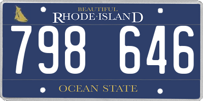 RI license plate 798646