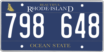 RI license plate 798648