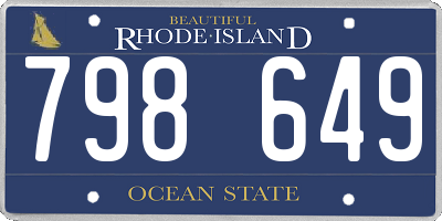 RI license plate 798649