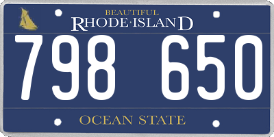 RI license plate 798650
