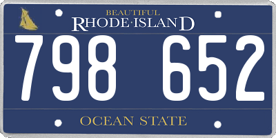 RI license plate 798652